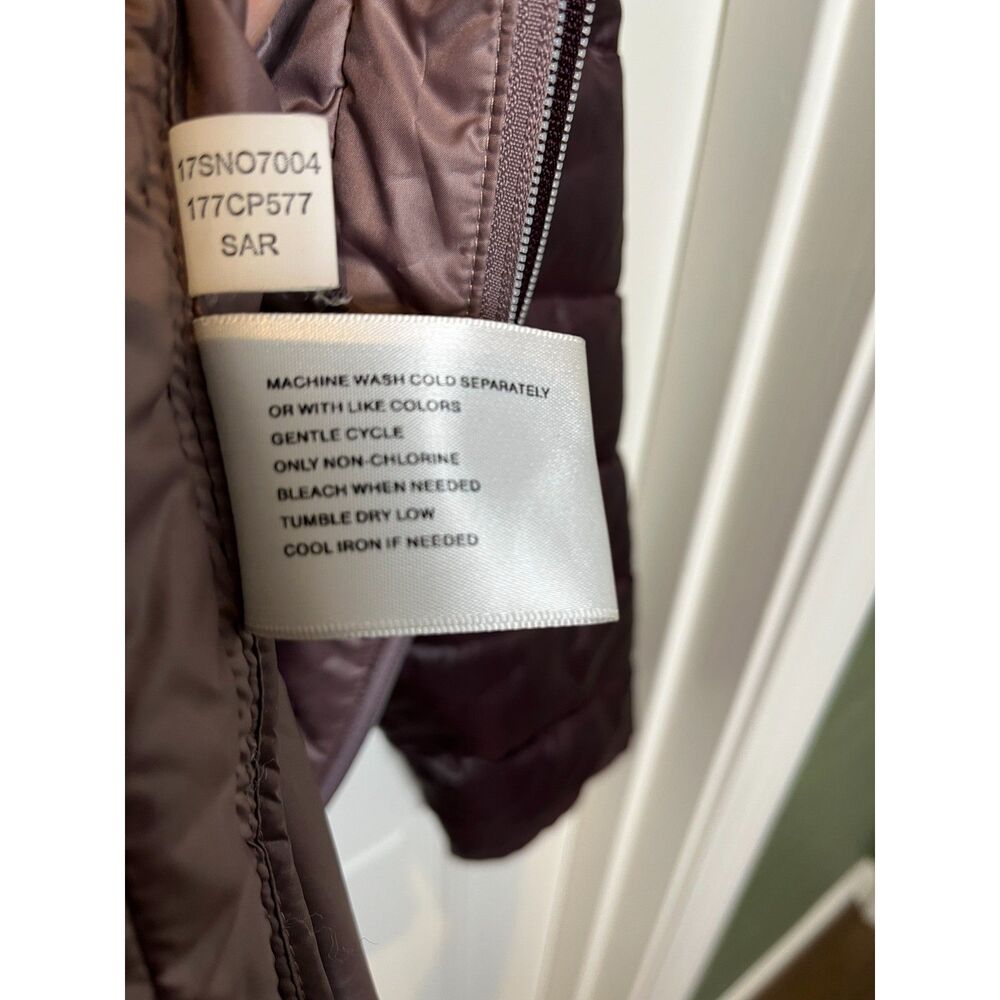 Kenneth Cole New York Women’s L Mauve Plum Puffer Jacket Quilted Hooded Coat